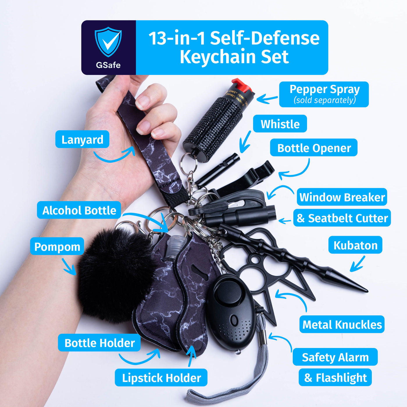 13-in-1 Ultimate Self-Defense Keychain Complete Set