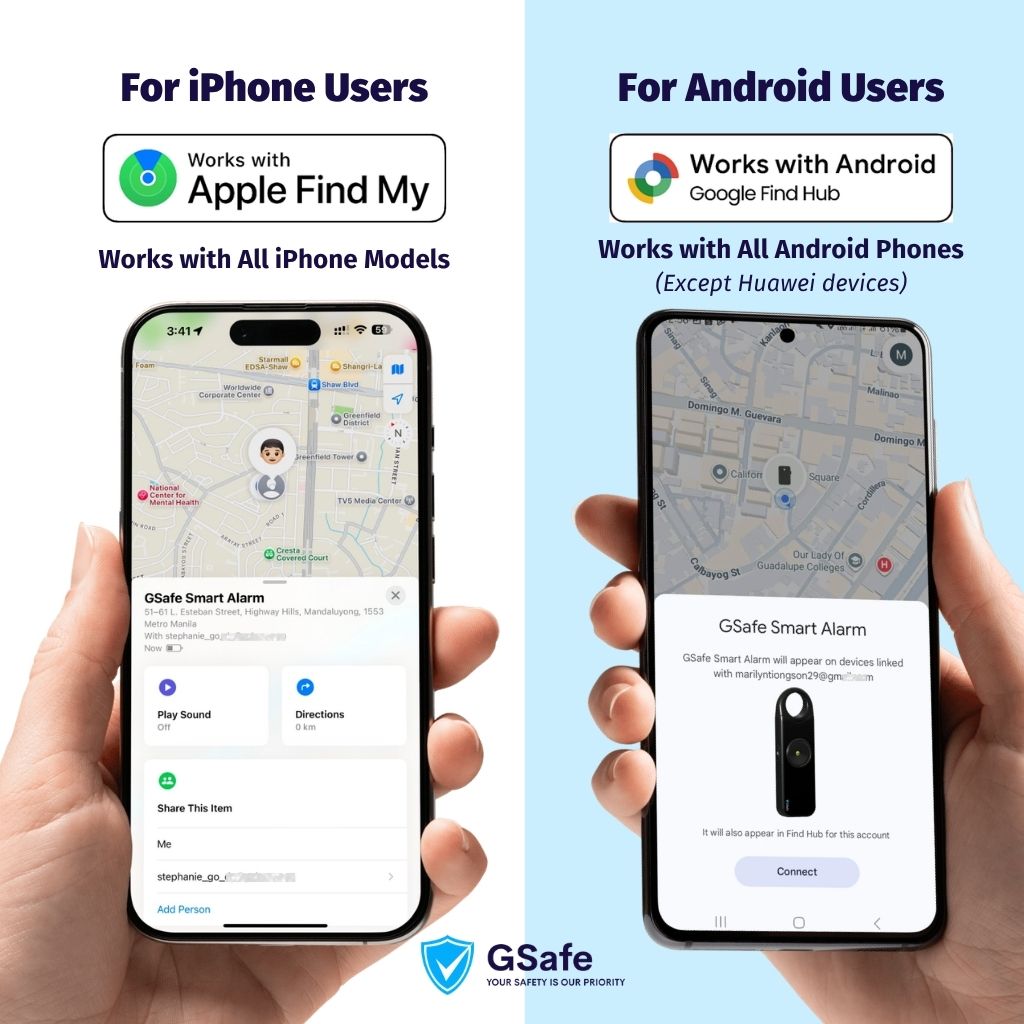 GSafe 5-in-1 Rechargeable Personal Safety Alarm with Location Sharing
