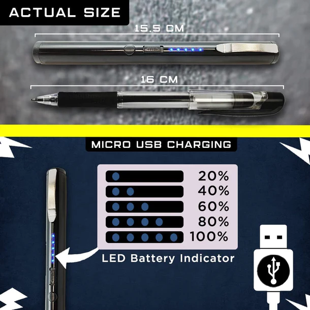 Pain Pen Stun Device Rechargeable with Flashlight