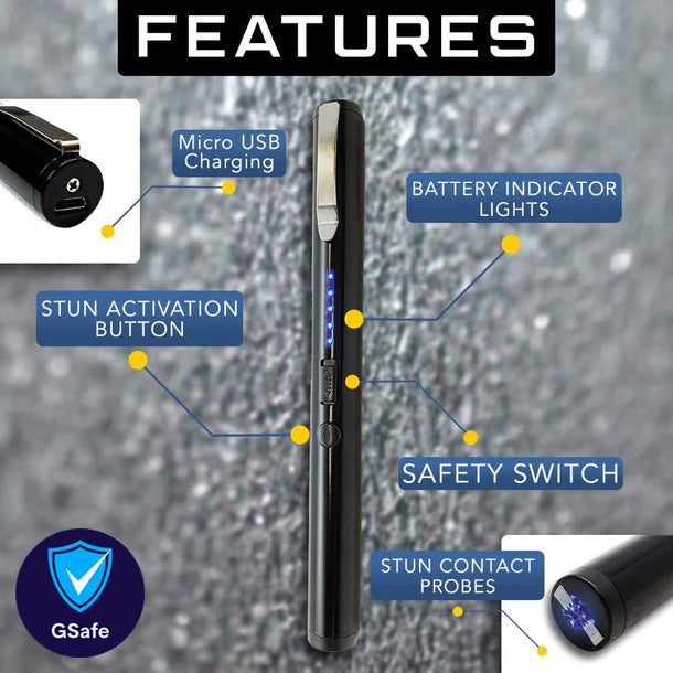 Pain Pen Stun Device Rechargeable with Flashlight