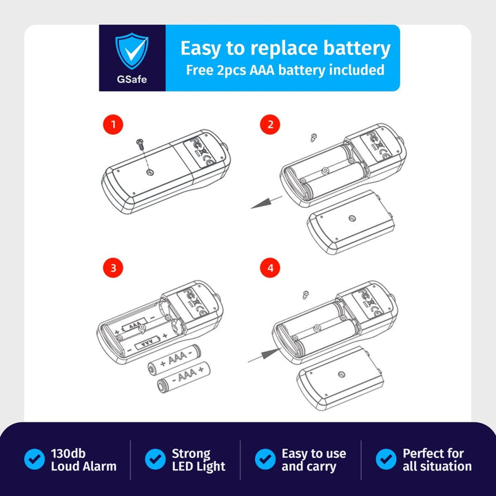 GSafe Ultra-Loud Personal Safety Alarm