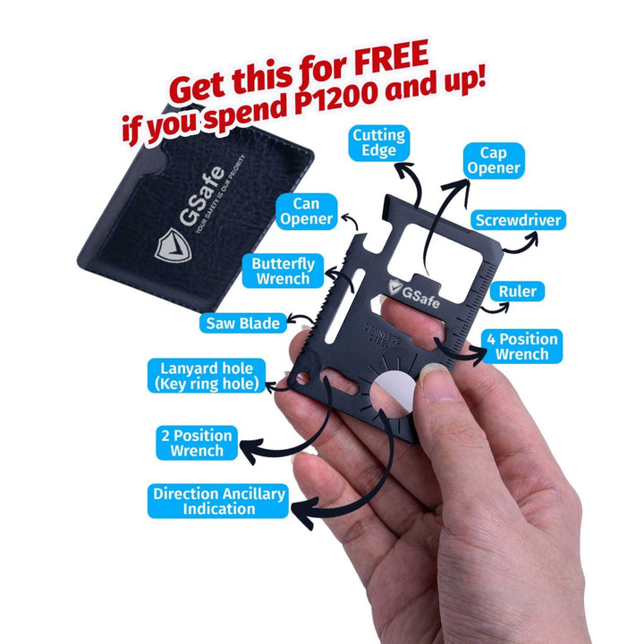 GSafe 11-in-1 Multitool Survival Card (FREE for every spend of P1200 and up!)